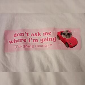 White T-Shirt with Pink Graphic